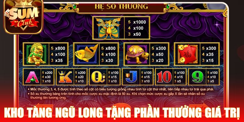 Kho tàng Ngũ Long tặng nhiều phần thưởng giá trị
